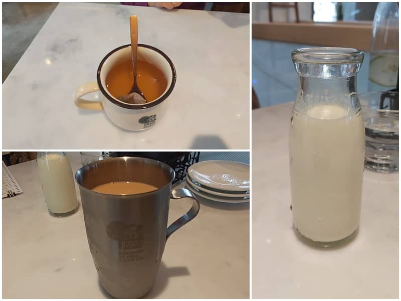 貳樓餐廳公館店的牛奶與冰奶茶