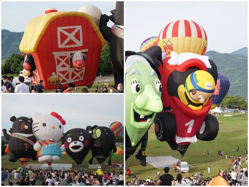 2022年台東國際熱氣球嘉年華的穀倉球、巫婆球與F1賽車球