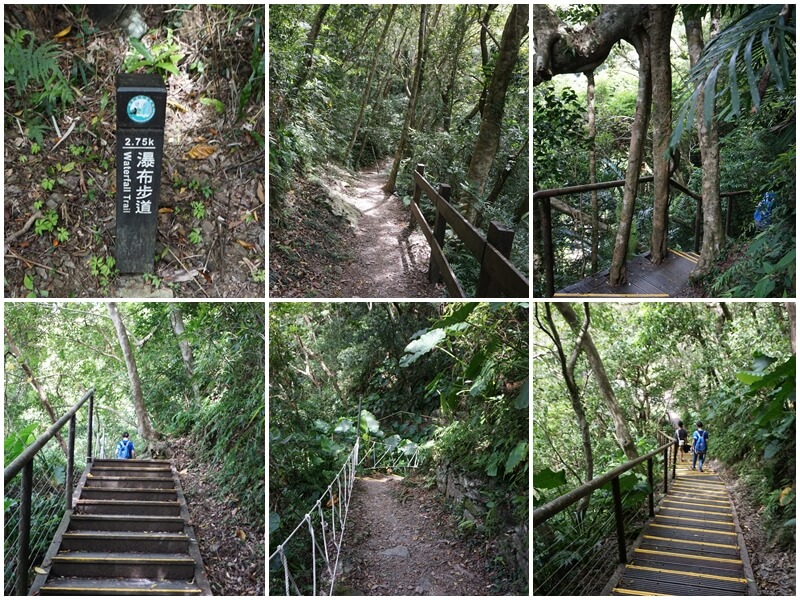 雙流國家森林遊樂區的瀑布步道開始爬坡