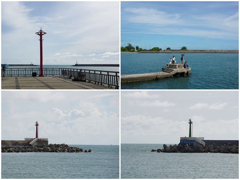 漁光島觀海長堤上也有不少的燈塔