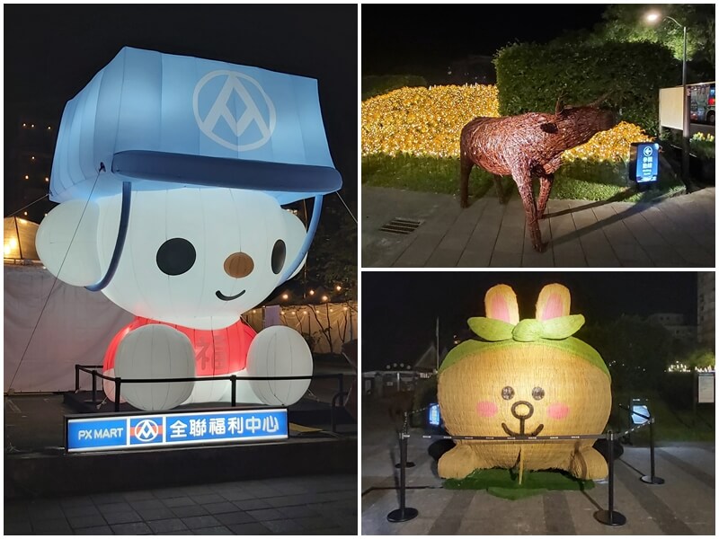2023台灣燈會在台北的信義區有全聯娃娃與熊大兔兔小農村