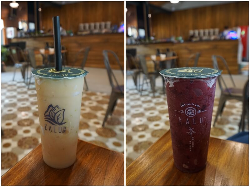 KALU可唐精品茶旅的檸檬果沙與藍莓果沙