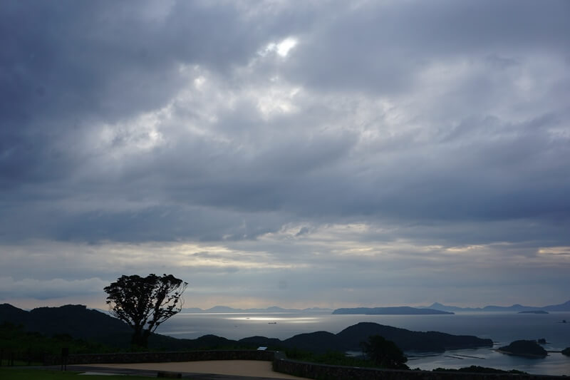 九十九島觀光公園看遠方海面上的陽光