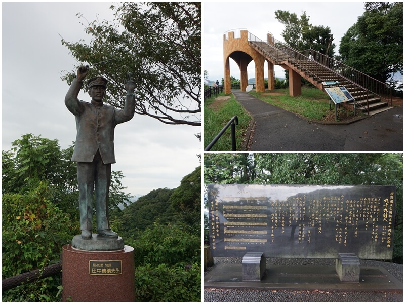 展海峰展望台旁邊還有田中穗積先生的雕像與九十九詩人的記念曲