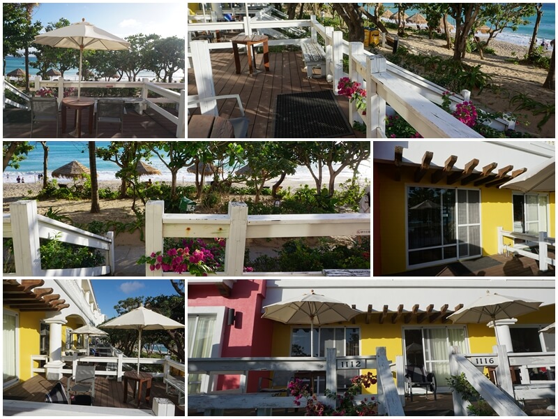在墾丁夏都沙灘酒店住一樓海景房馬貝雅館-家庭房，走出戶外就可以直達海灘