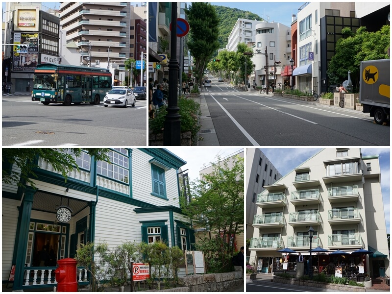 神戶北野異人館街的星巴克與爬坡道