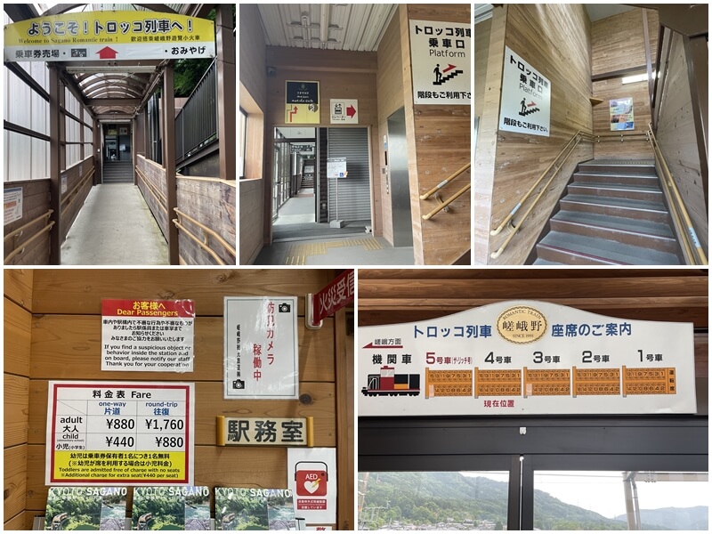 龜岡站搭乘嵯峨野觀光小火車在2F處