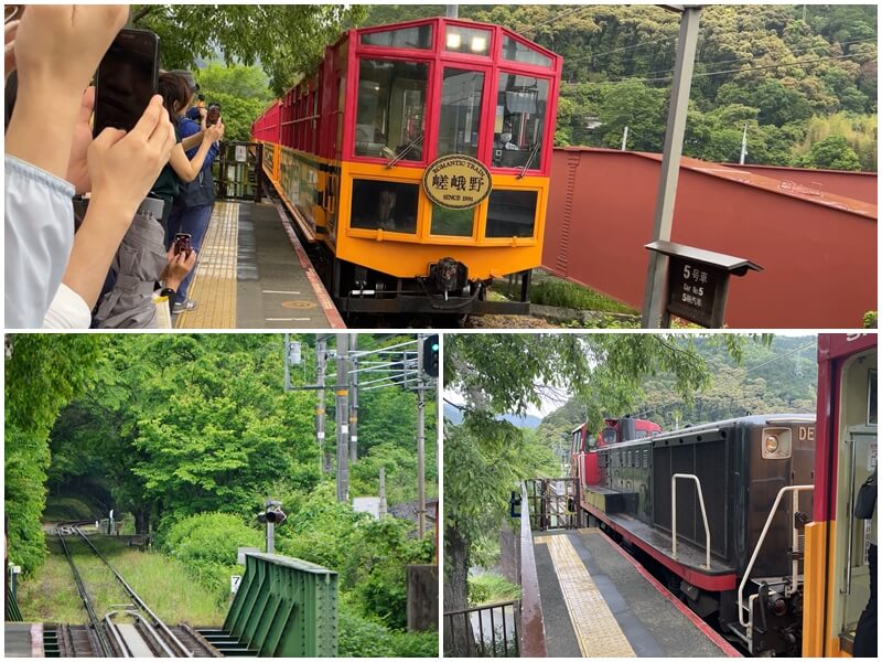 龜岡站準備搭乘嵯峨野觀光小火車準備進站