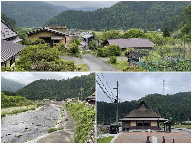 京都美山町茅草屋之里旁邊的溪流