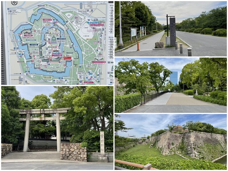 大阪城公園的地圖與豐國神社