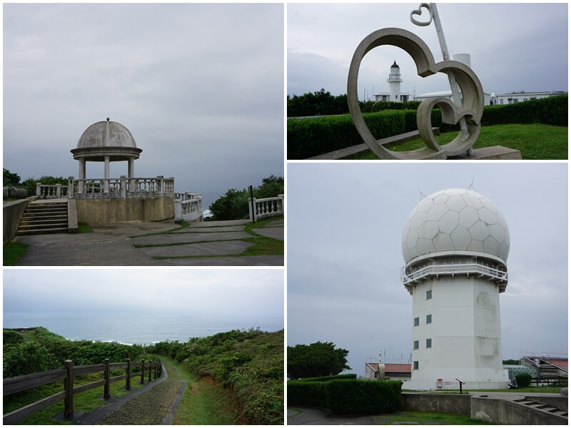 Sandiao Cape Radar Station and the adjacent art installations.