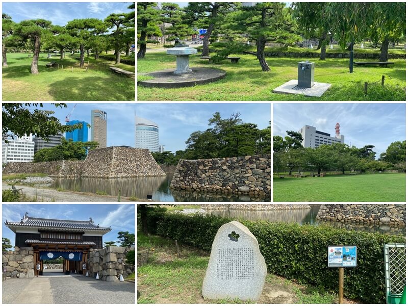 玉藻公園的綠地與天守閣遺跡