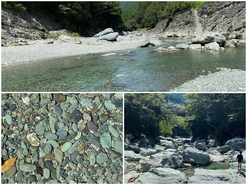 The water in Iya Valley Stream is refreshing, and the stones are beautiful.