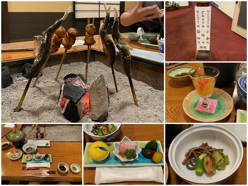 The dinner at Shin-Iya Onsen Kazurabashi Hotel