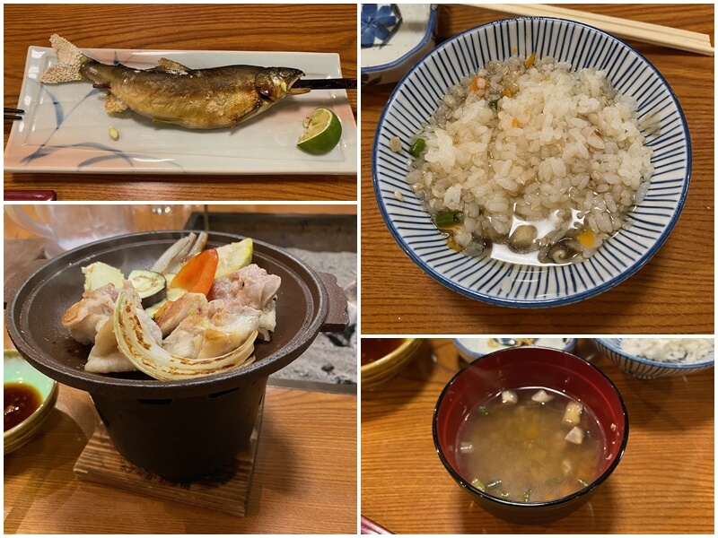 The delicious sweetfish at Shin-Zuikyo Onsen Suspension Bridge Hotel dinner