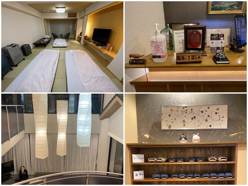 The facilities and rooms at Shin-Zuikyo Onsen Suspension Bridge Hotel are well-prepared, with beds already made for us