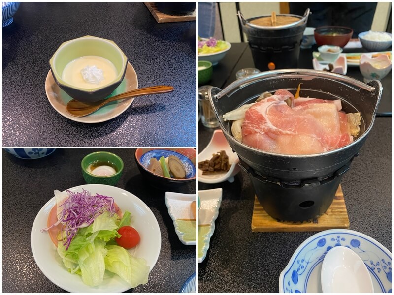 The delicious breakfast at Shin-Zuikyo Onsen Suspension Bridge Hotel