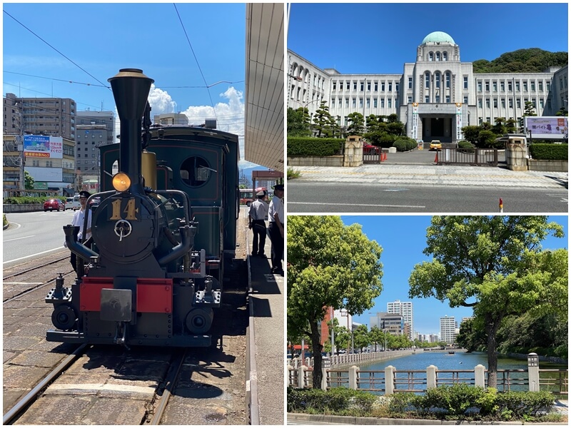 The Botchan Train is stationed at Matsuyama City Station