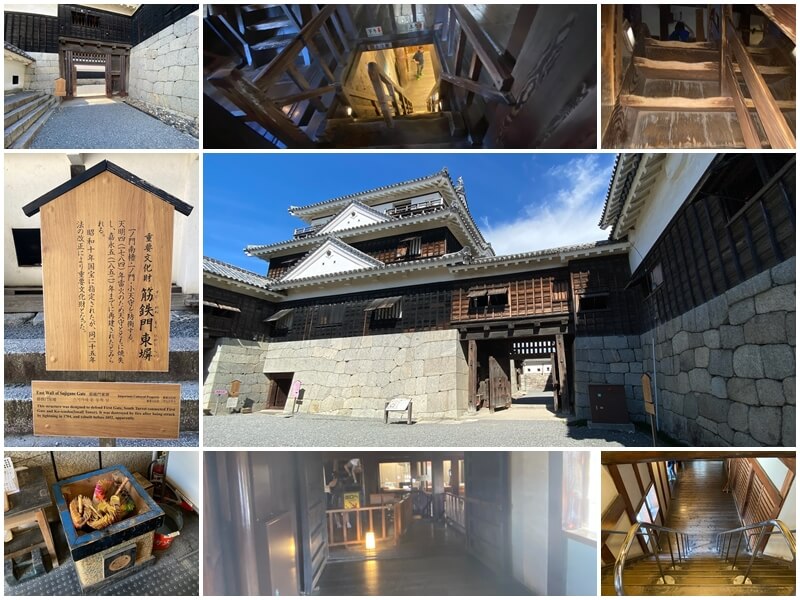 Climb up towards the Tenshukaku (castle keep) of Matsuyama Castle