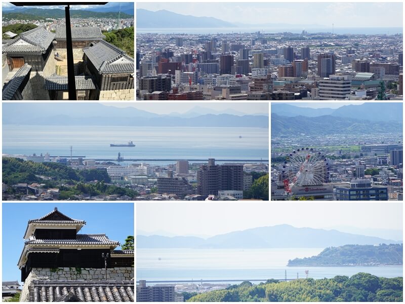 From the Tenshukaku (castle keep) of Matsuyama Castle, you can enjoy the distant views