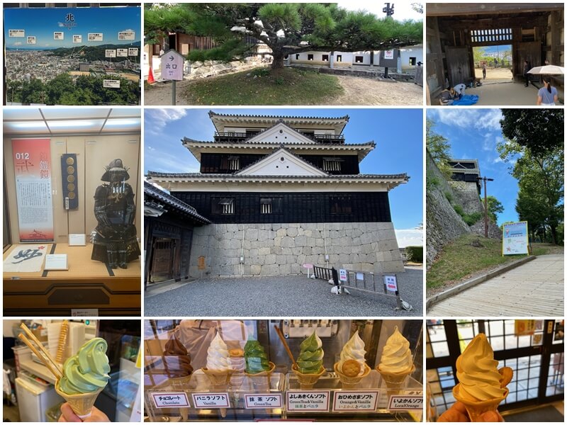 After leaving Matsuyama Castle, head to the shop and rest area below to enjoy some ice cream