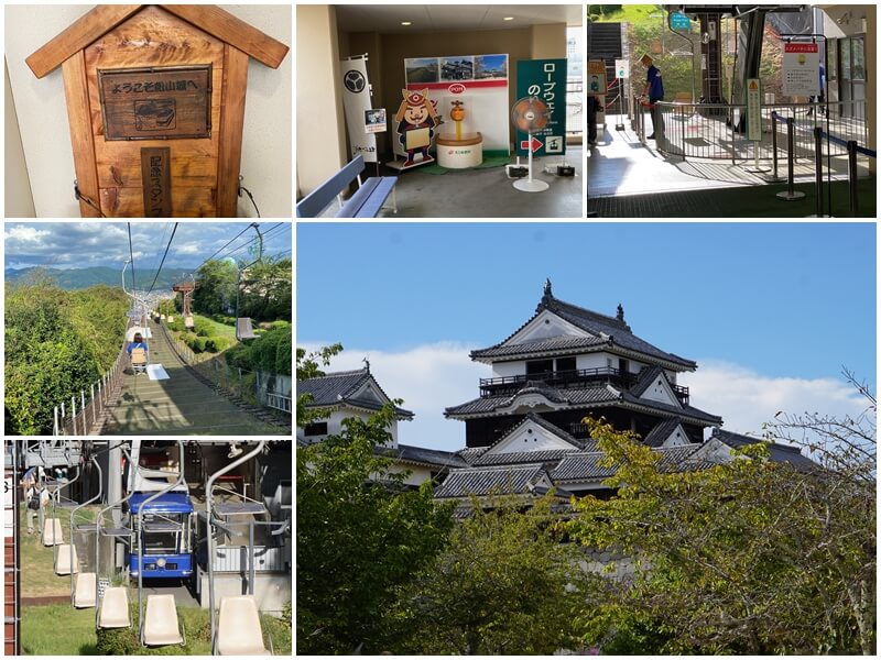 Take the lift chair down from Matsuyama Castle