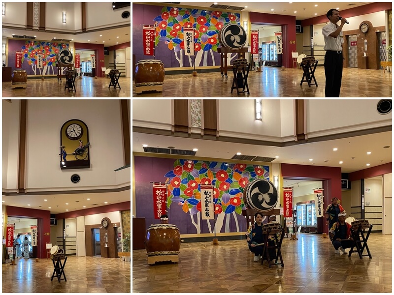 The Matsuyama Waterwheel Taiko Drums at Hotel Tsubakikan