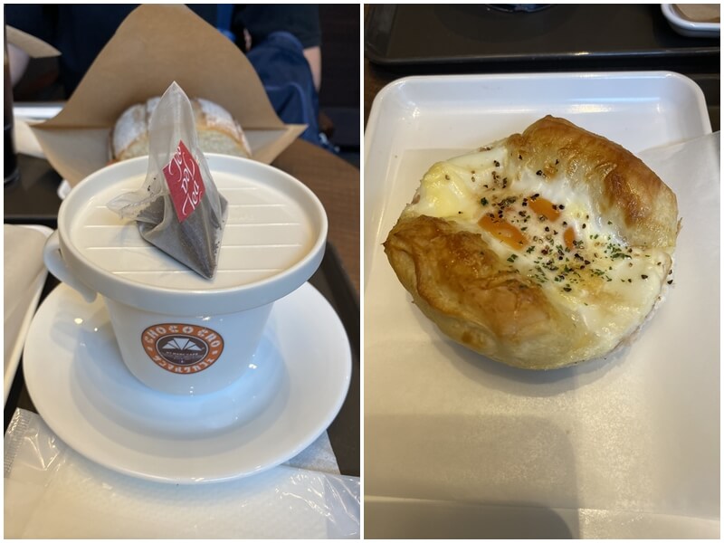 Saint Marc Cafe 高松丸亀町の紅茶ティーバッグとパン