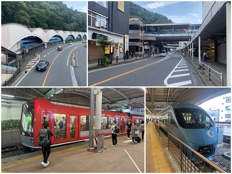 箱根湯本車站準備搭乘箱根登山電車