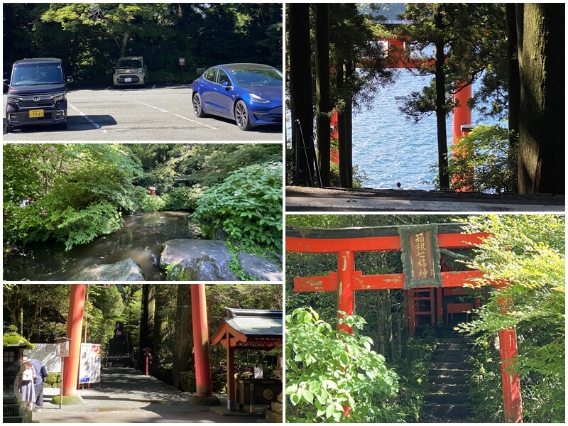 箱根神社の駐車場に車を停めました