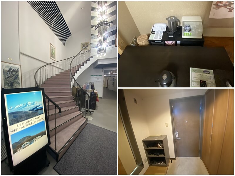 富良野高地酒店往餐廳的樓梯