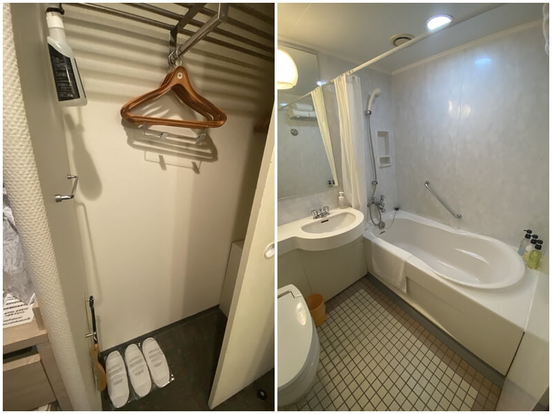 札幌新大谷飯店三人房的浴室與衣櫥