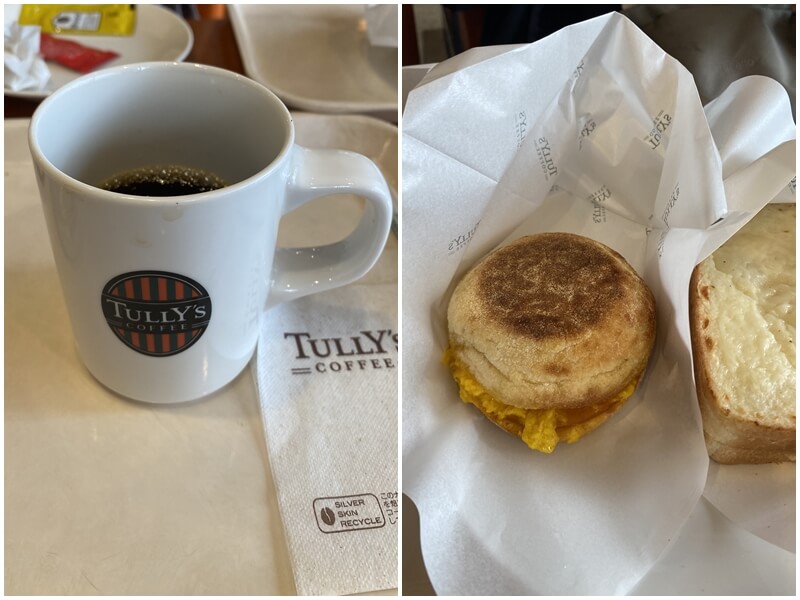 Tully's Coffee 札幌STV北2条店的咖啡與早餐