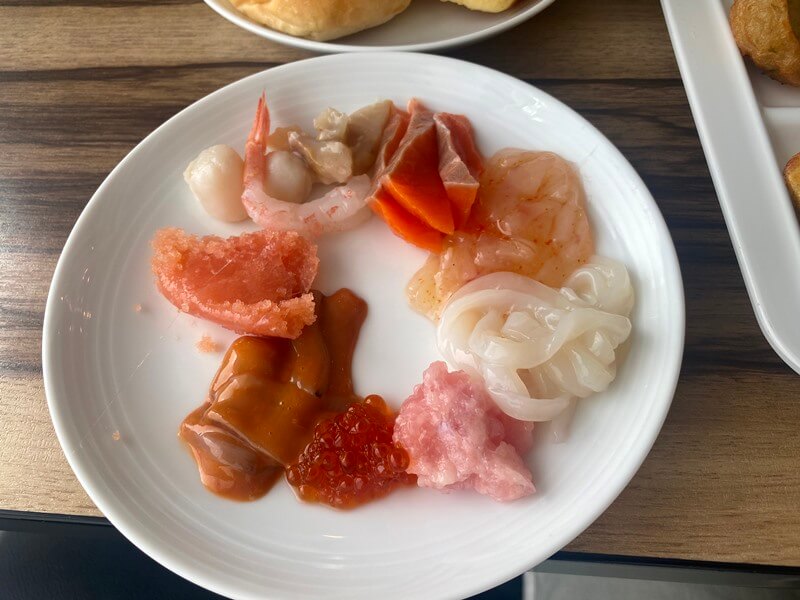 Nord 小樽酒店的早餐有海鮮