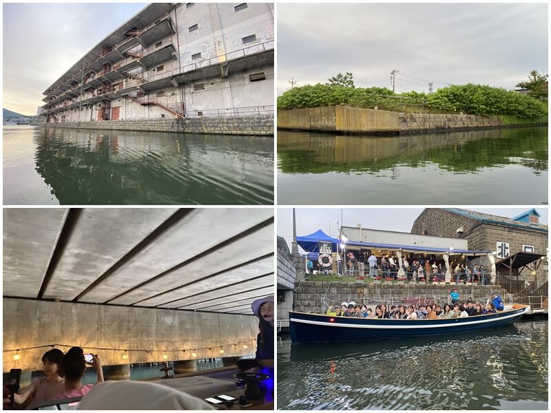 搭乘小樽運河遊覽船參觀了舊澀澤倉庫、北海製罐第3倉庫