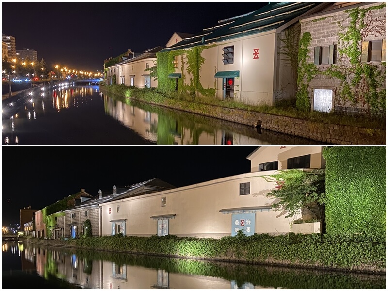 夜晚的小樽運河