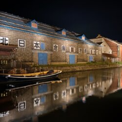 美麗的夜晚小樽運河