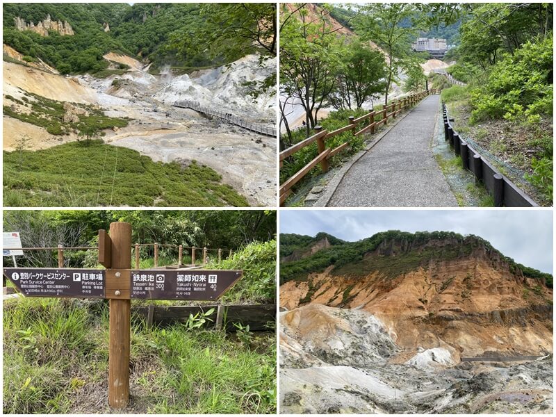 登別地獄谷有平穩好走的步道與清楚的標示