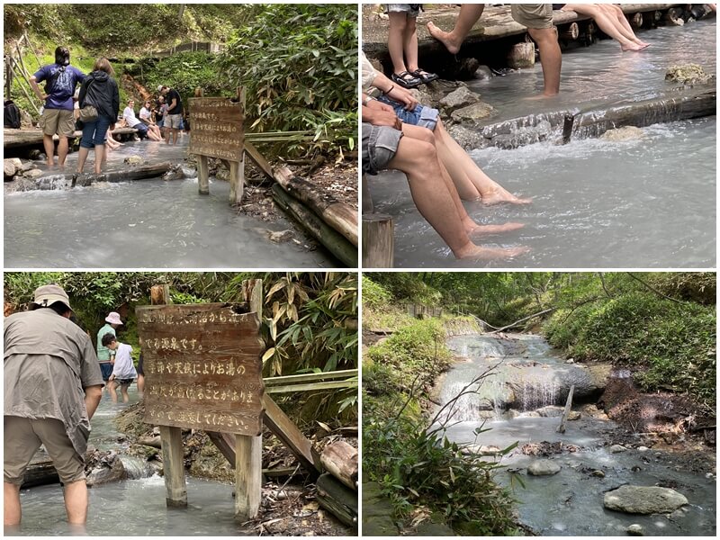 在大湯沼川天然足湯泡腳