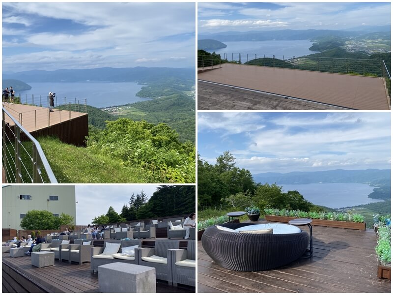 洞爺湖展望台可以看到洞爺湖,也有很多躺椅可坐可以躺