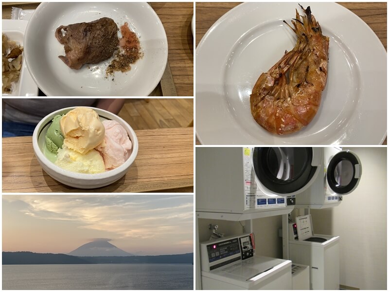 洞爺湖萬世閣湖畔露台飯店吃完晚餐後回房間看羊蹄山