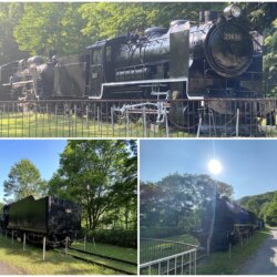 神居古潭車站旁邊展示的SL蒸汽火車