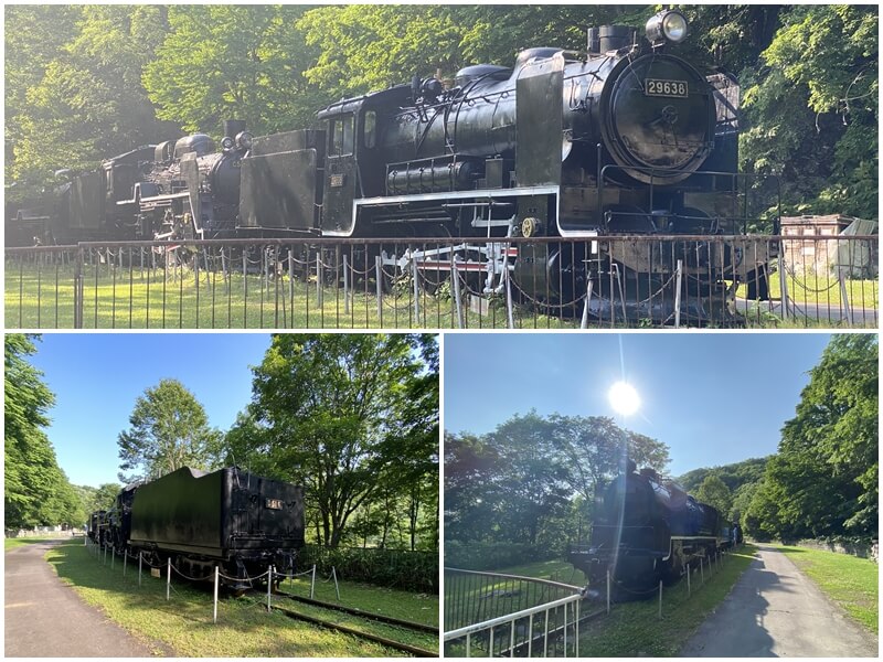 神居古潭車站旁邊展示的SL蒸汽火車