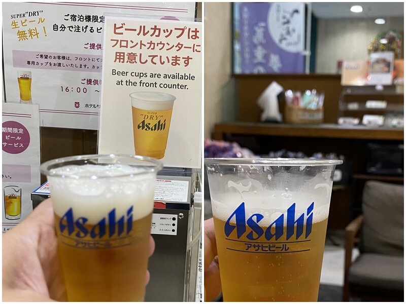 在淺草燦路都大飯店的期間限定三多利生啤酒限時免費