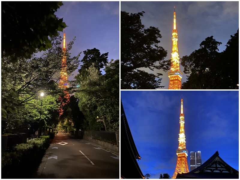 Walking from Shiba Park toward Tokyo Tower