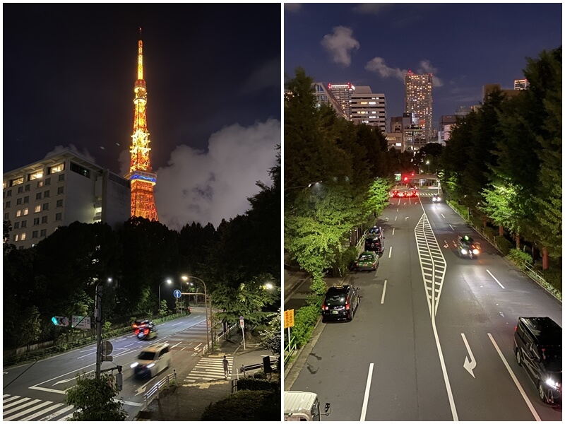 Viewing Tokyo Tower from the Pedestrian Bridge