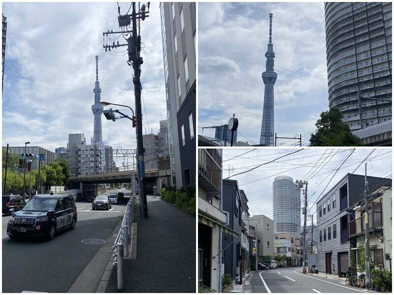 日本東京都墨田區的塔景街拍攝晴空塔