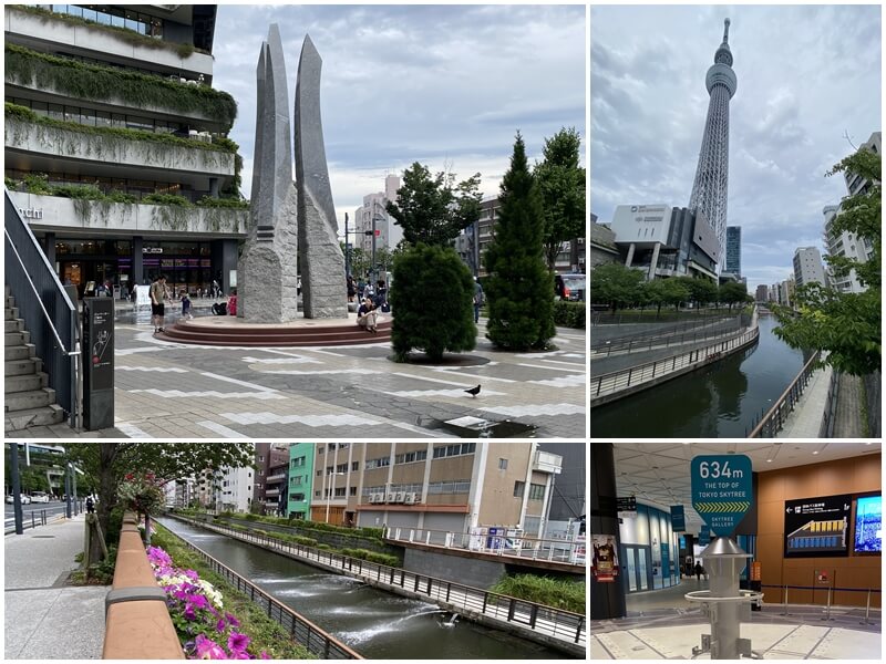 離開晴空塔,晴空塔腳下的北十間川親水公園步道