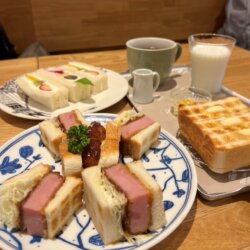 淺草 Pelican cafe 鵜鶘咖啡店的炸厚火腿吐司與水果三明治